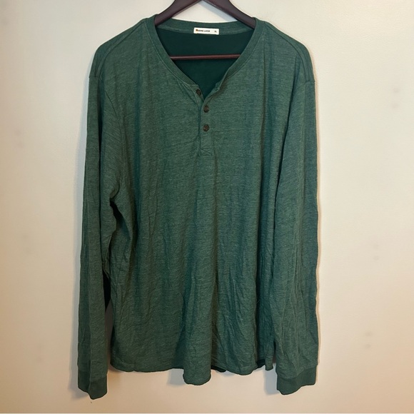 Marine Layer Shirt Green Henley Soft Neutral Comfy Casual Classic Buttons - Picture 1 of 11